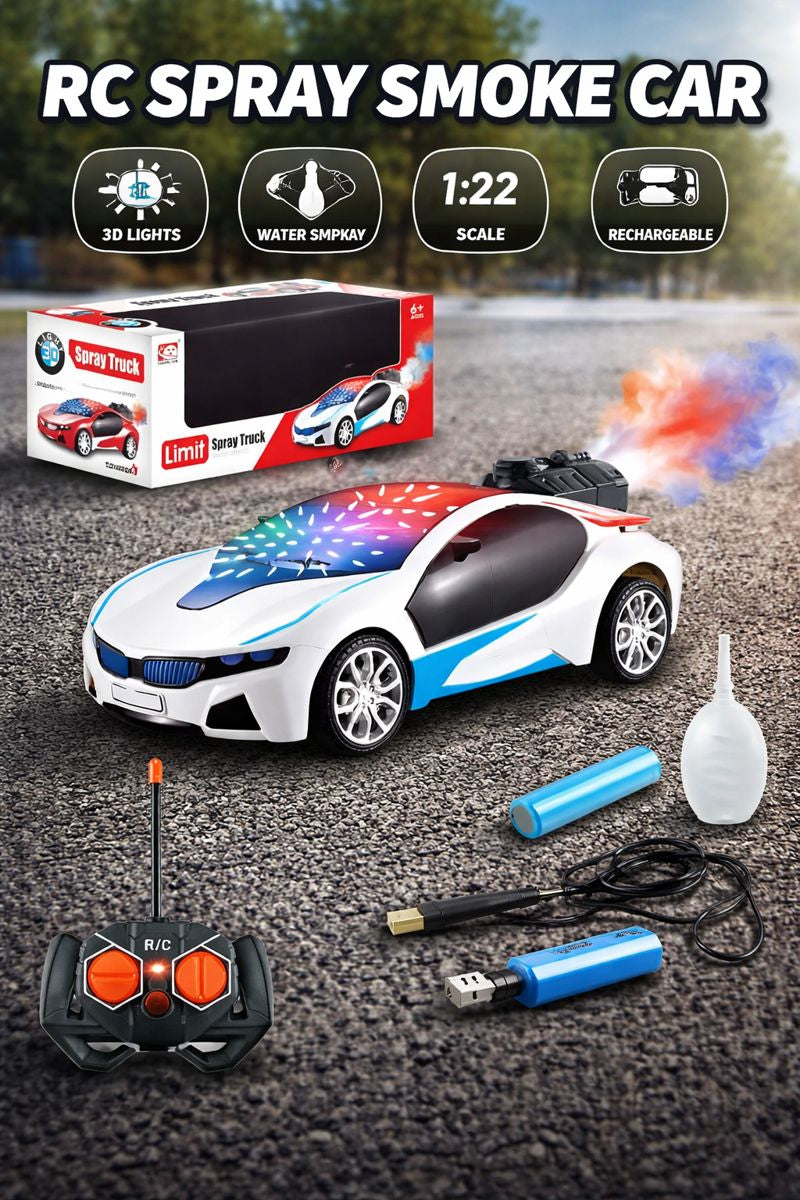 Remote Control BMW Spray Smoke Car with 3D Lights