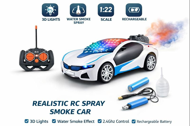 Remote Control BMW Spray Smoke Car with 3D Lights