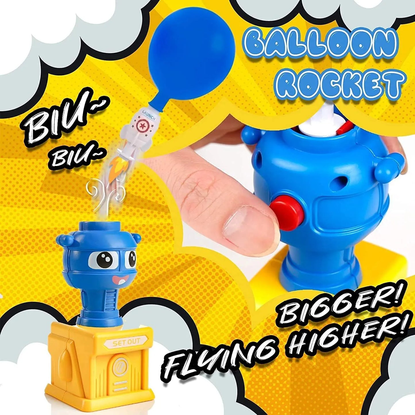 Balloon Powered Racing Car + Launch Tower | No Battery Toy