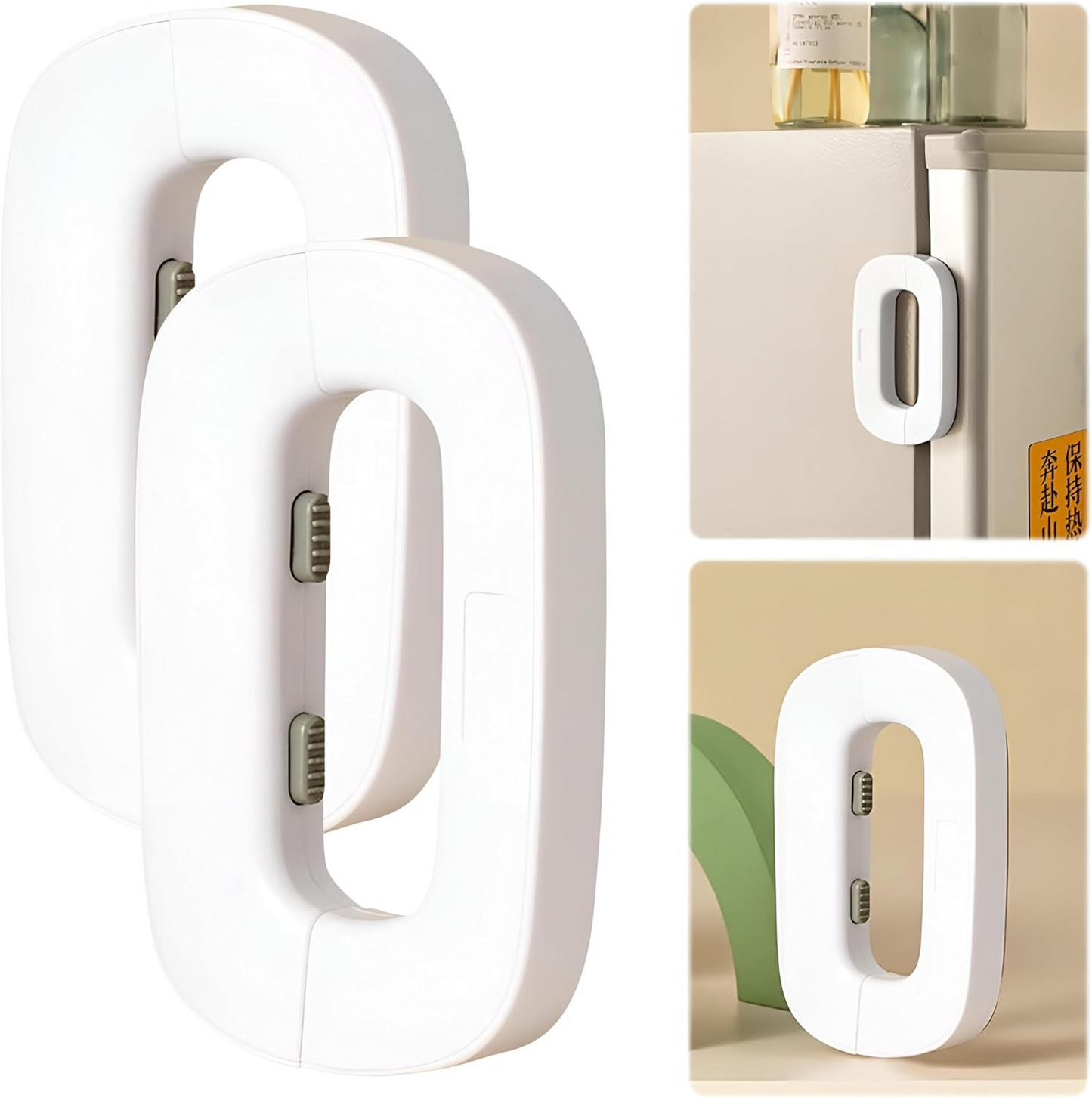 Fridge And Freezer Door Lock With Double Safety Button